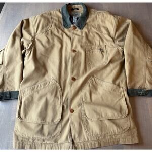 Vintage LL Bean Mens Lined Canvas Hunting Field Barn Chore Jacket Coat Large